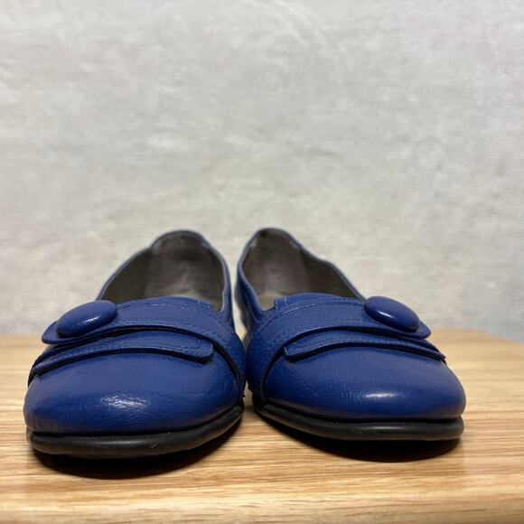 Aerosoles Royal Blue Leather Rasberry Button Ballet Flats Womens Size 8M - Picture 3 of 11